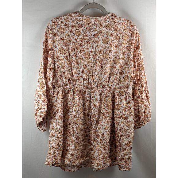 3/4 Sleeve Peasant Woven Maternity Blouse Ingrid &‎ Isabel Floral Career Tie XS - Picture 8 of 8